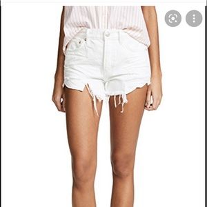 Free People white Loving Good Vibrations Shorts.